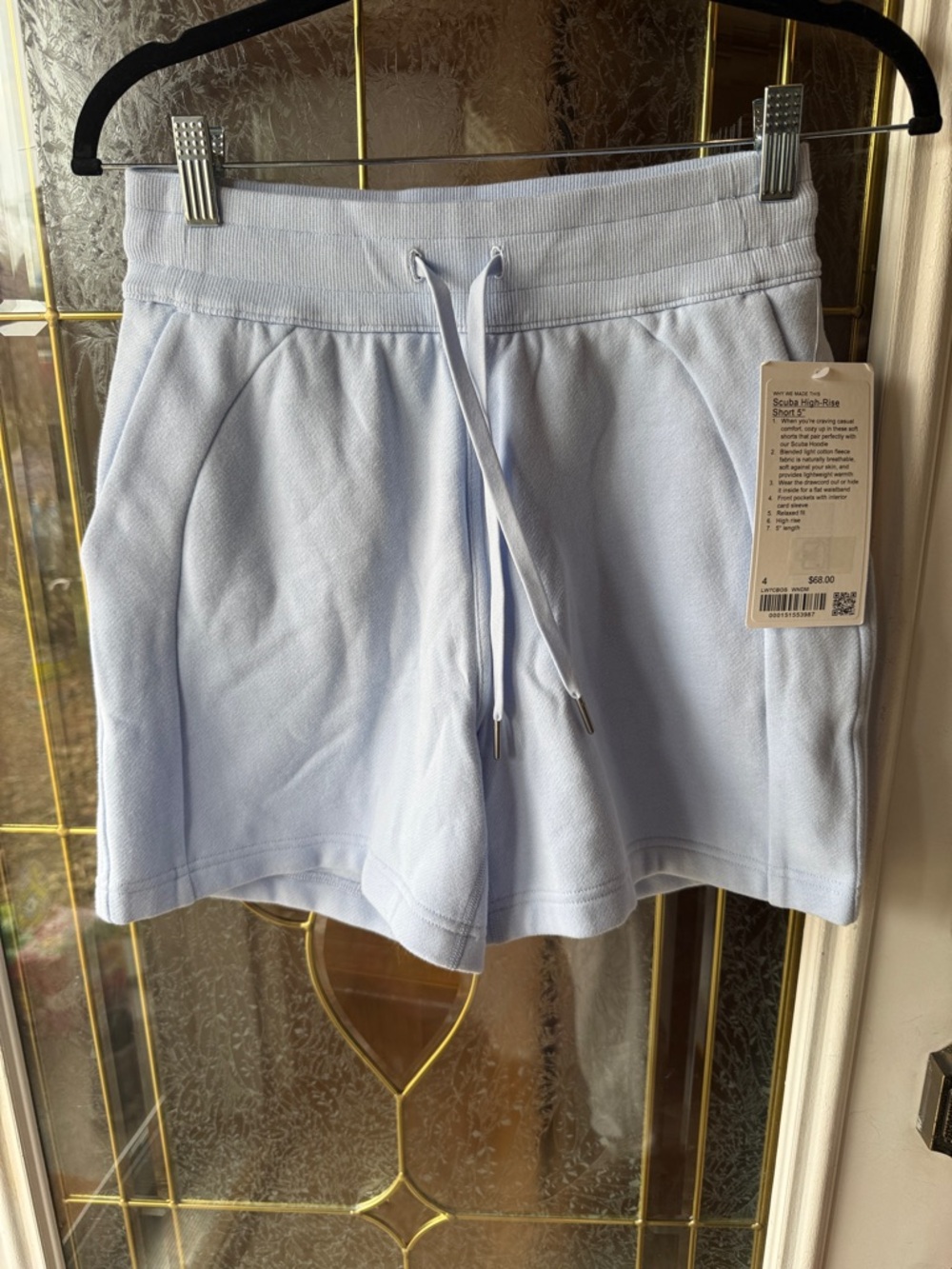 LULULEMON BLUE LINEN SCUBA SHORTS! NWT SIZE 4, Runs BIG!!
